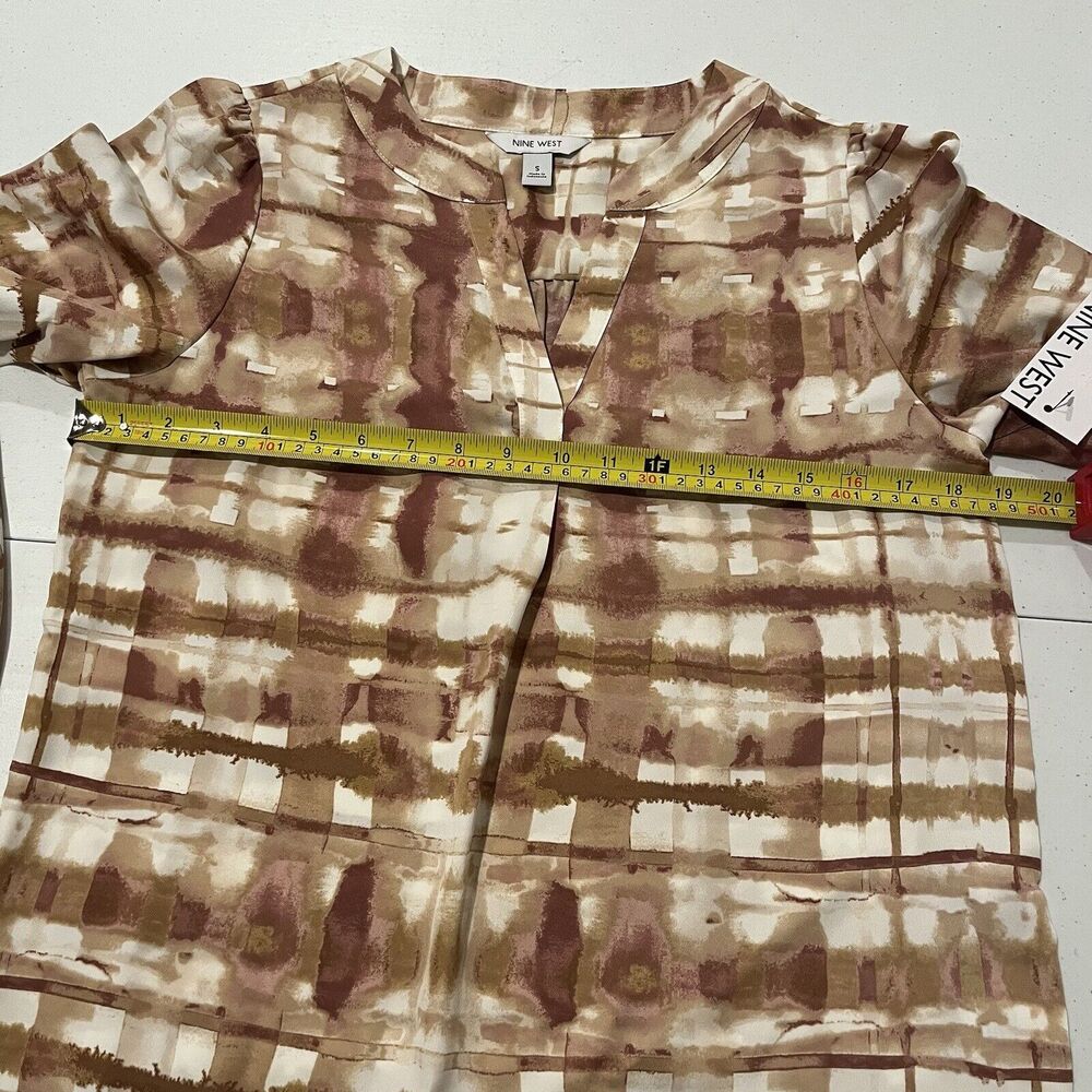 Nine West Size Small Smocked Puff Sleeve Popover Top Women NWT - Picture 5 of 8